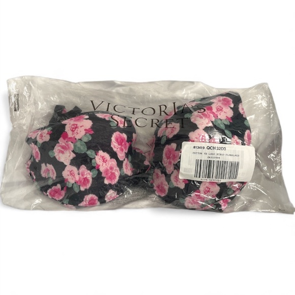 Victoria's Secret Black Bra with Pink Floral Design - Picture 4 of 5